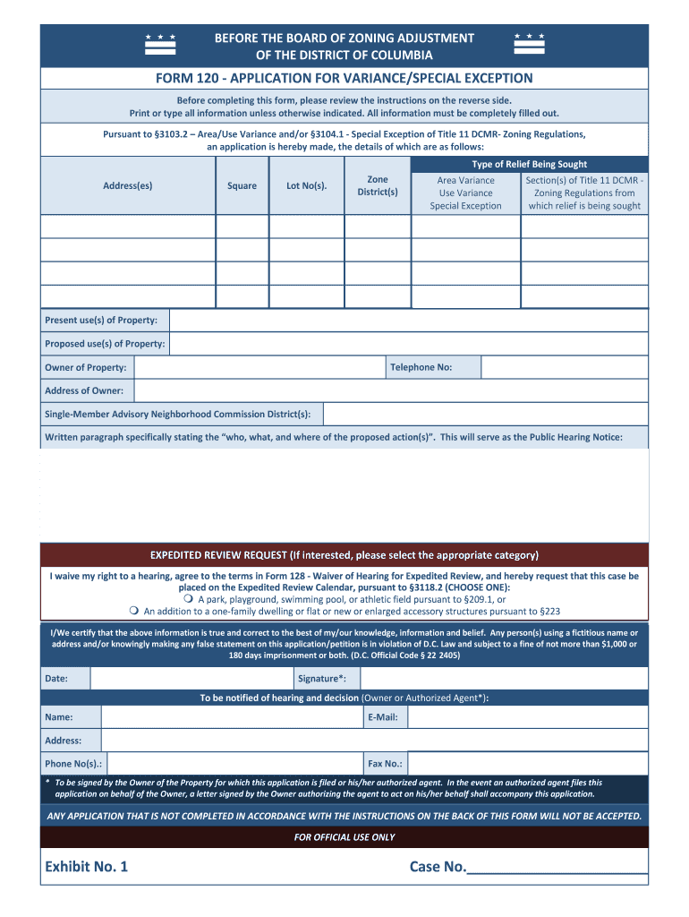 Dc Form 120