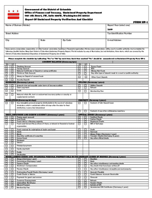 Dc Unclaimed Property Reporting  Form