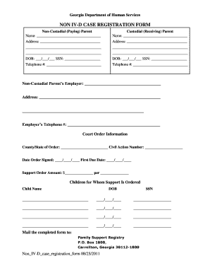 Non Iv D Case Registration Form