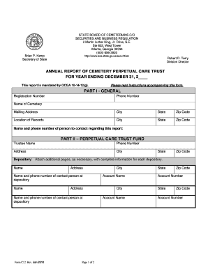 Georgia State Board of Cemeterians  Form