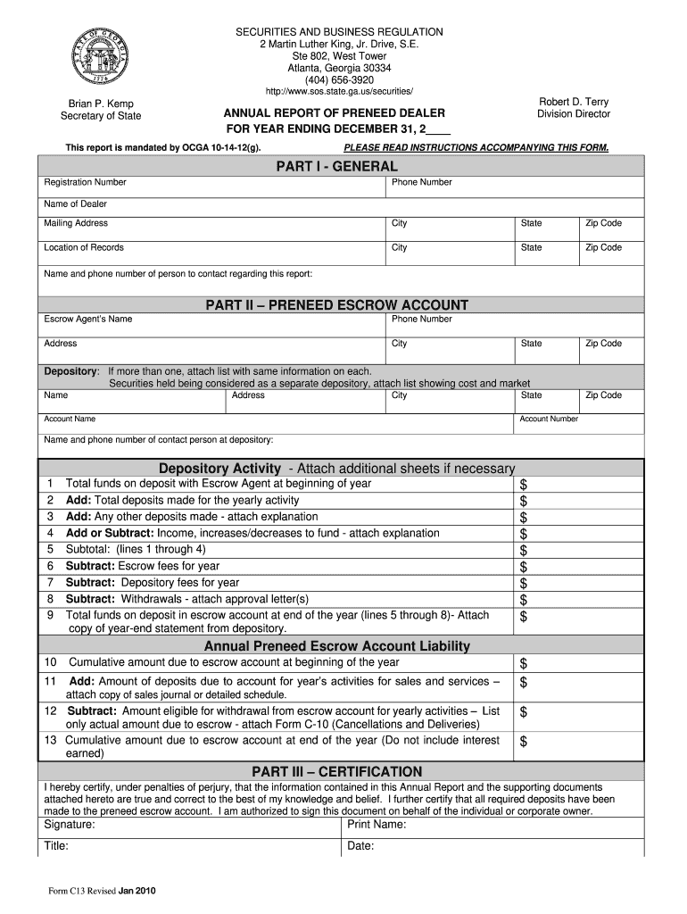  State of Ga Preneed Report 2010-2024