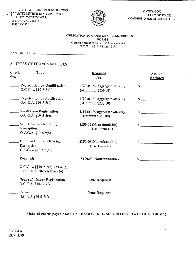 Form 8  Georgia Secretary of State  Sos Georgia