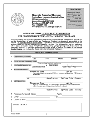 Ga Board of Nursing  Form