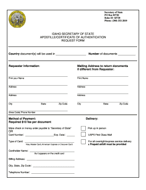 Apostille Form