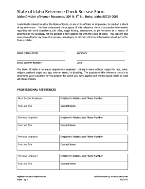 Reference Check Form Filled Sample