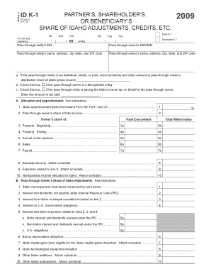 Idaho K 1  Form