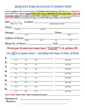 Granite City Occupancy Permit  Form