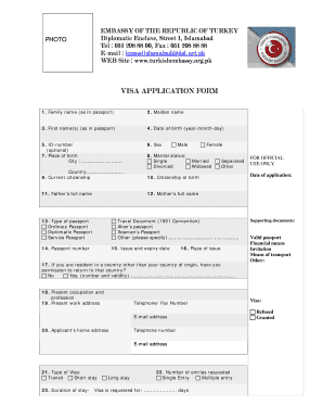 Turkish Application Form Fillable
