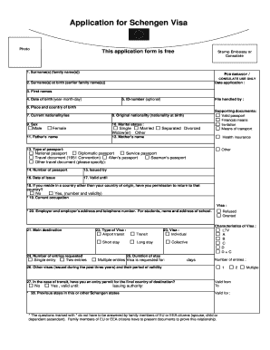 Schengen Visa Application Form