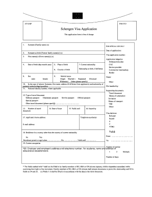 Schengen Visa Application Form