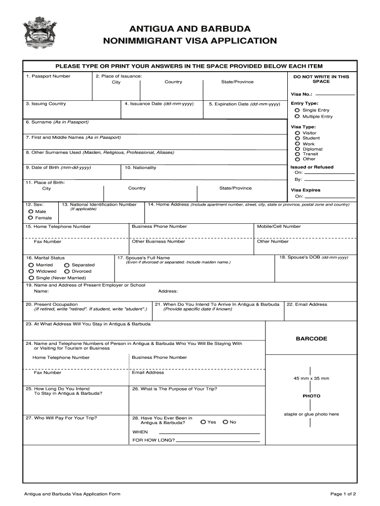 U S Immigration Visa Application Form PDF