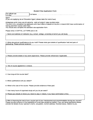 Work Permit Application Form Ireland PDF