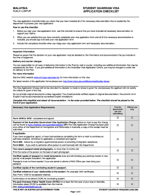 Guardian Visa Malaysia  Form