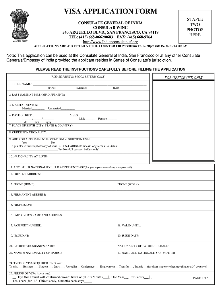 VISA APPLICATION FORM  David Less Tours , Ltd