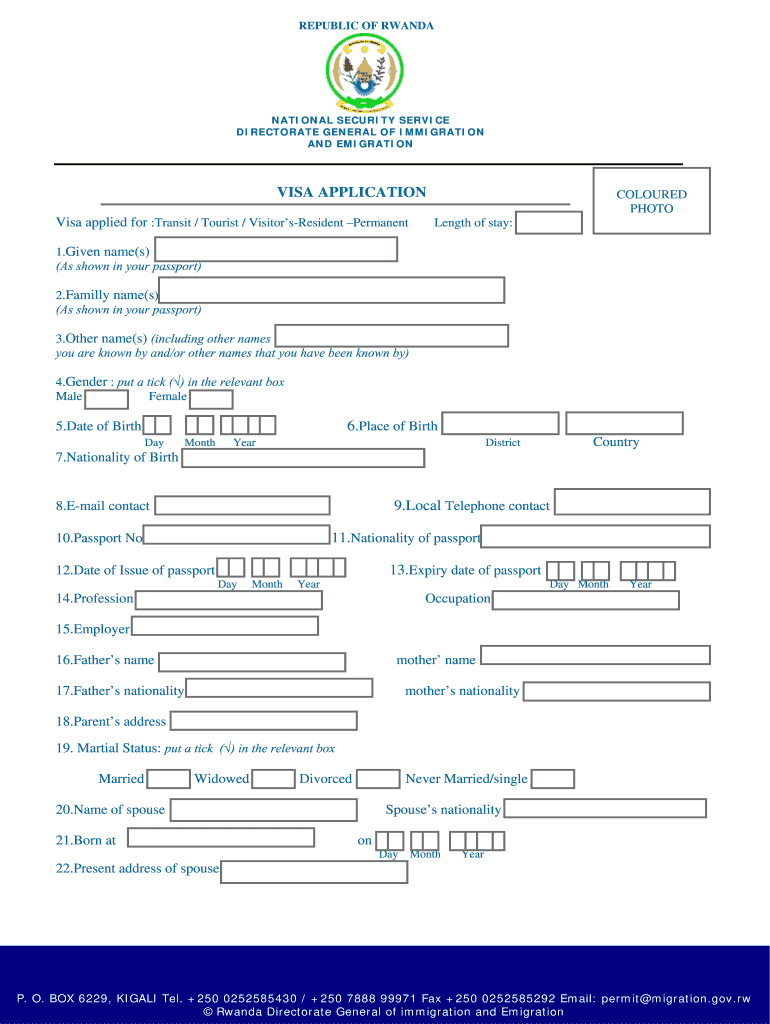 Rwanda Passport Renewal Diaspora  Form