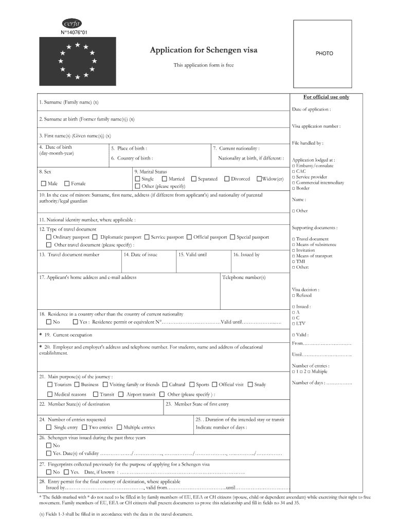 Schengen Visa Form Fill Out And Sign Printable Pdf Template
