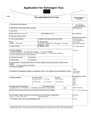 Shengel Visa  Form