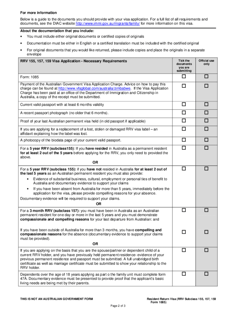 Form 1085