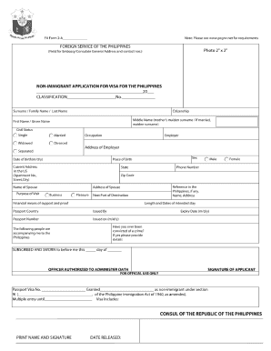 Philippines Visa Application Form PDF