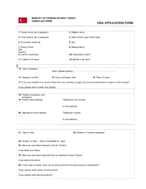 Turkey E Visa Fee  Form