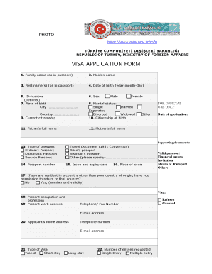 Visa Forms in Turkey