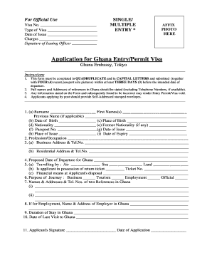 Ghana Visa Application Form