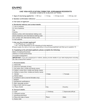 Flydubai Visa Application Form