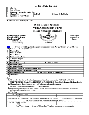  Germany Visa Application Form PDF 2002-2024