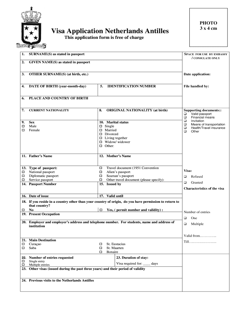 Netherlands Visa  Form