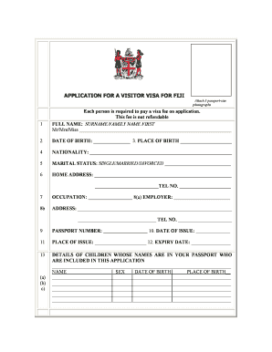 Visa from Fiji Form