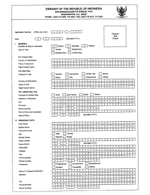 Indonesia Visa Form