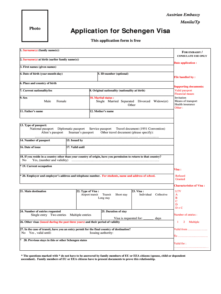 Schengen Visa Form India