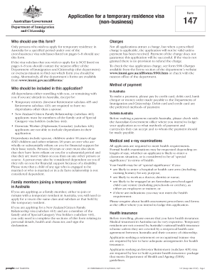 Only Persons Who Wish to Apply for Temporary Residence in Australia for a Specified Period under One of the Non Business Visa Su  Form