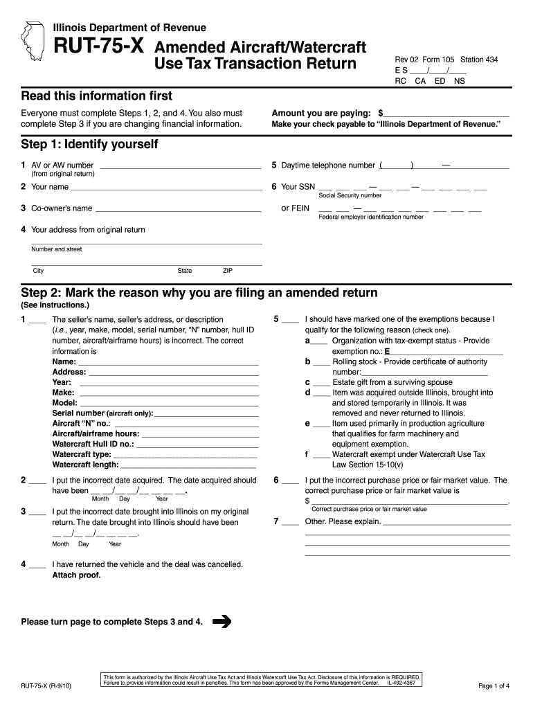  Rut 75 Tax Form 2010