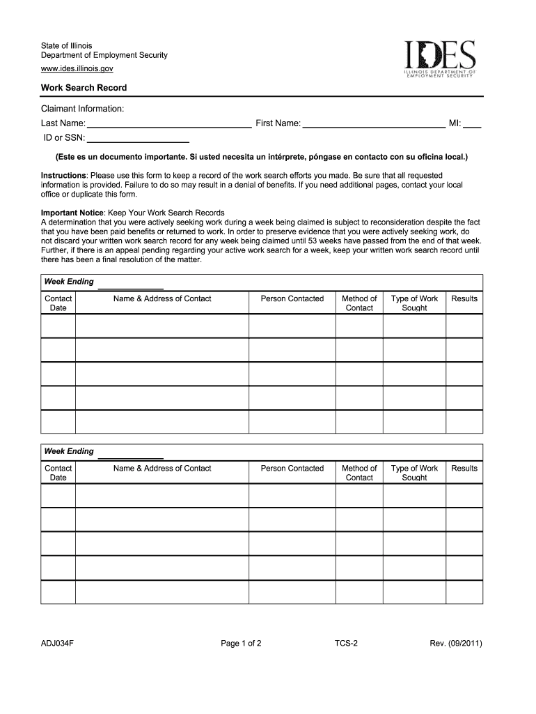  Ides Work Search Form 2011-2024