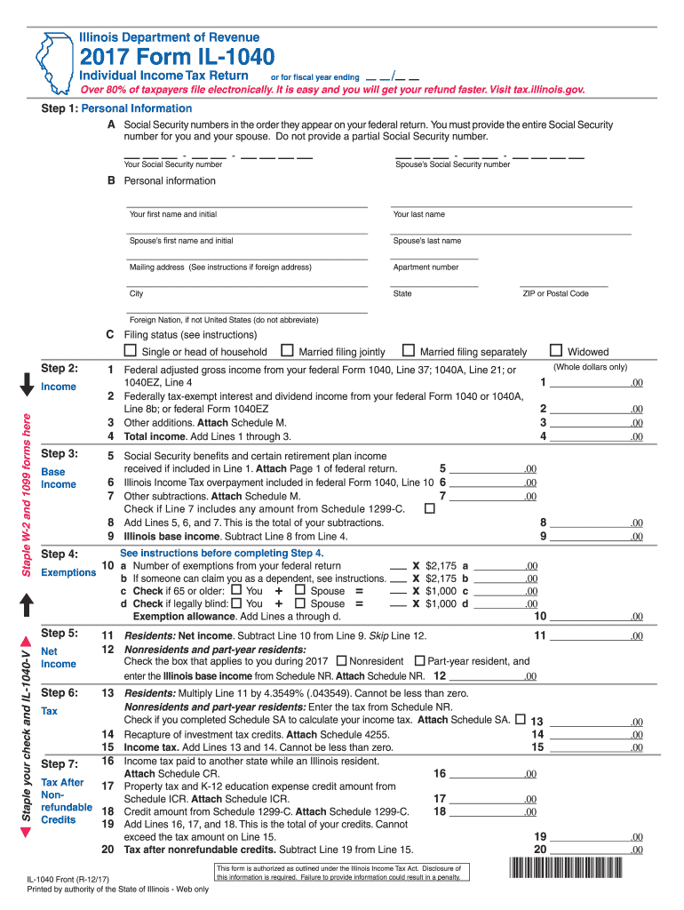  Il 1040 Form 2019