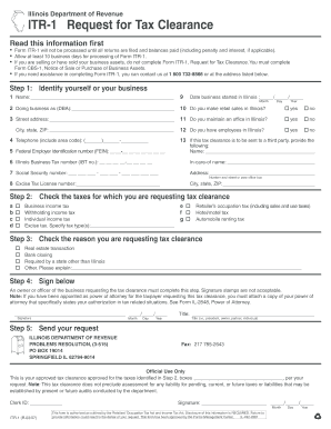Illinois Tax Clearance Certificate  Form