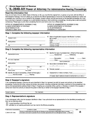 Il 2848 Power of Attorney  Form