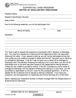 Involuntary Discharge Notice Illinois Hfs 3732  Form