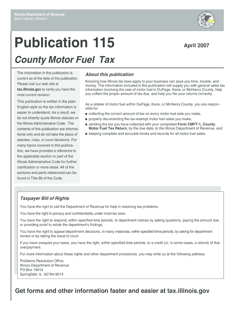 Publication 115 Illinois Department of Revenue State of Illinois Tax Illinois 2007