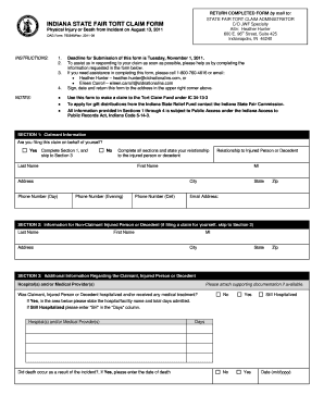 Indiana Tort Claim Form