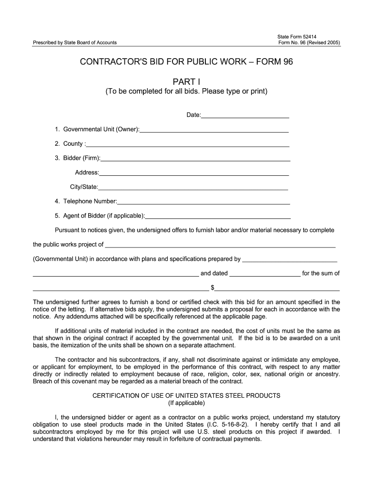  Indiana State Fourm 52414 Form 2010