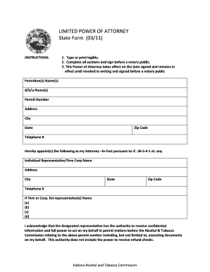 Indiana Power of Attorney Forms Printable