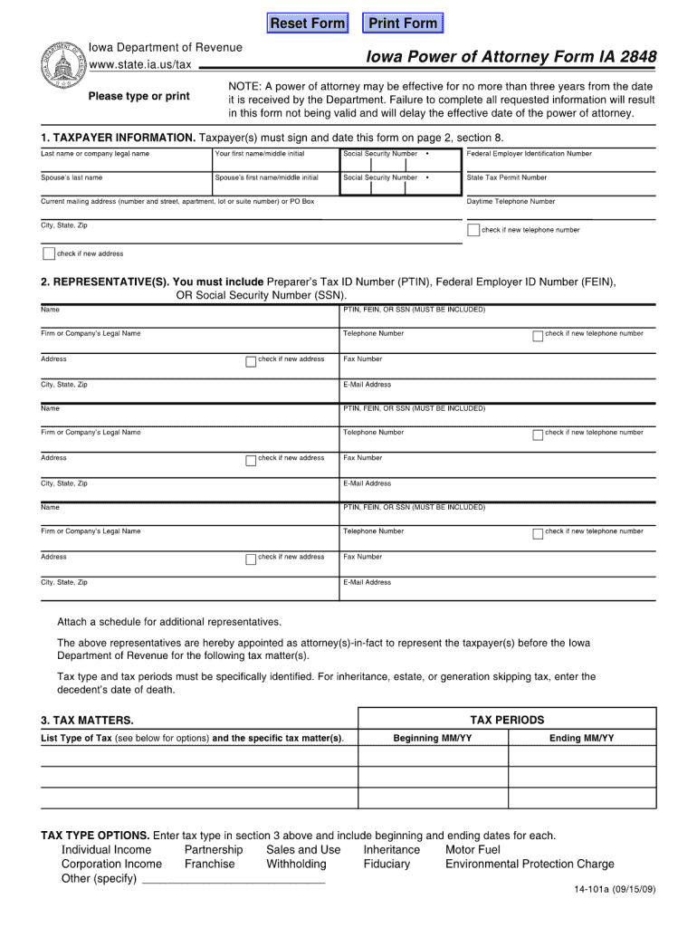 Iowa 2848  Form