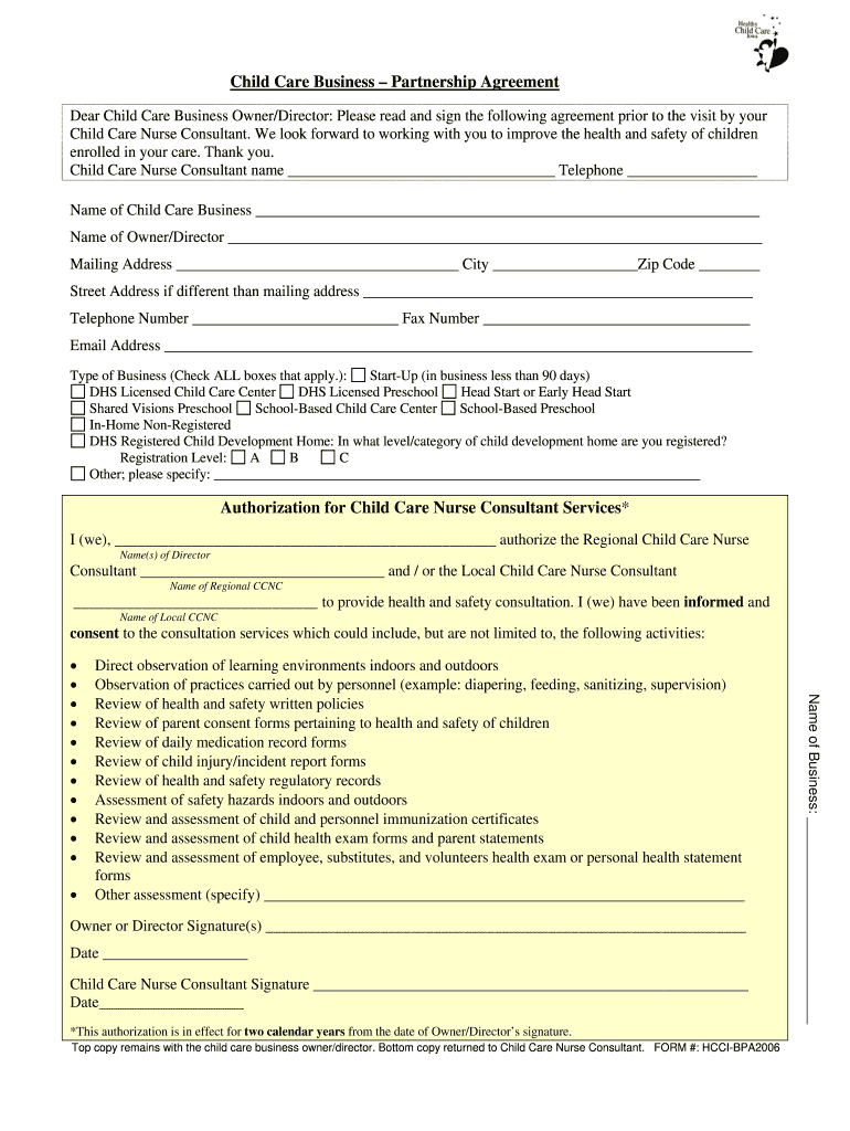 Deed of Partnership for Running a Home Care Nursing  Form