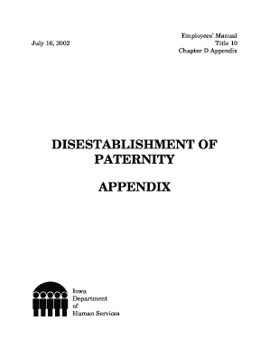 Disestablishment of Paternity Form