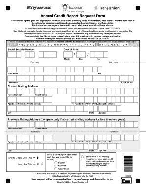 Annual Credit Report Request Form Fill Out And Sign Printable Pdf Template Signnow