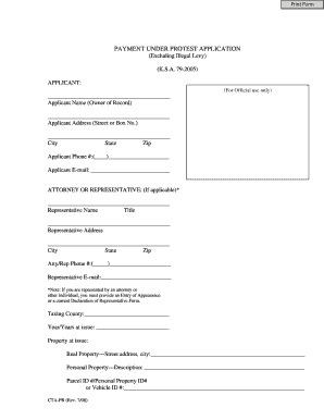  Kansas Payment under Protest Application Ksa 79 Form 2008