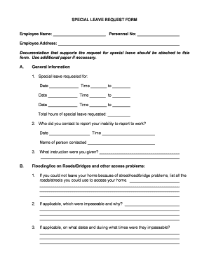 Special Leave Form