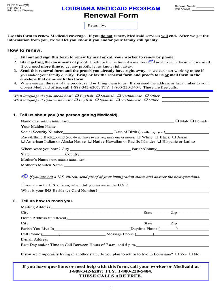 Renewal Form  Any Program  Louisiana  Bhsfweb Dhh Louisiana